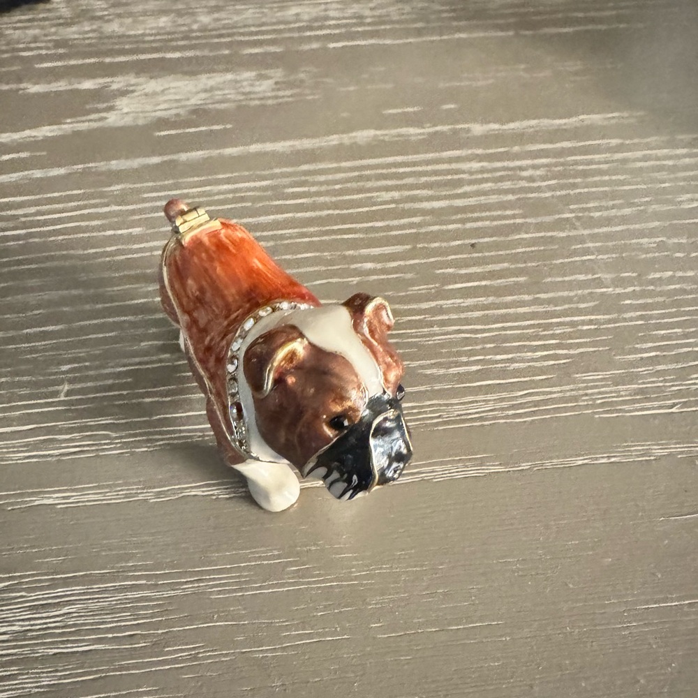 Brown and White Bulldog Figurine